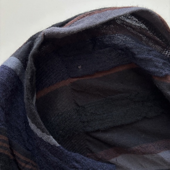 Babette Striped Wool Jacket Medium Quilted Blue Zip Front Lagenlook - Picture 4 of 7